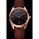 Omega Tresor Master Co-Axial Black Dial Rose Gold Case Brown Leather Strap