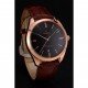 Omega Tresor Master Co-Axial Black Dial Rose Gold Case Brown Leather Strap