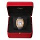 Swiss Santos de Cartier watch, Medium model, automatic, rose gold, 2 interchangeable leather bracelets