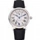 Cartier Rotonde White Dial Stainless Steel Case Black Leather Strap 622757