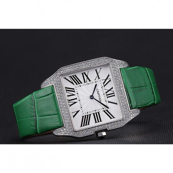 Cartier Santos 100 Diamond Silver Bezel 621929