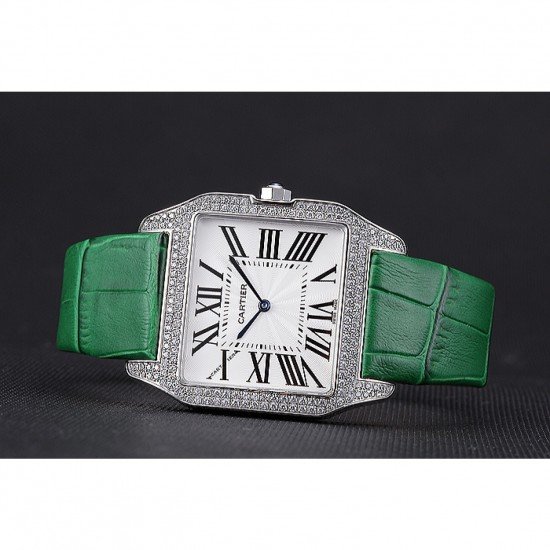 Cartier Santos 100 Diamond Silver Bezel 621929