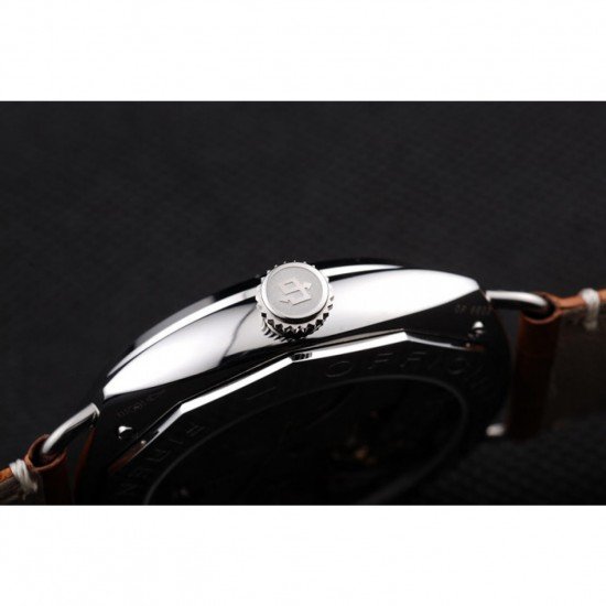 Panerai Radiomir Polished Stainless Steel Case Black Dial Brown Leather Strap 98141