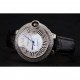 Swiss Cartier Ballon Bleu 46 MM Diamond Dial Diamond Case Black Leather Bracelet 1453894