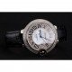 Swiss Cartier Ballon Bleu 46 MM Diamond Dial Diamond Case Black Leather Bracelet 1453894