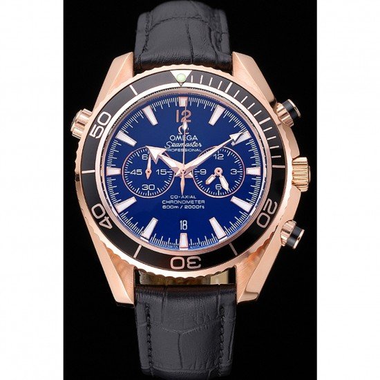 Omega Seamaster Planet Ocean Chronograph Ceragold Black Dial 622391