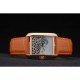 Cartier Tank Anglaise White Tiger Dial Gold Case Orange Leather Bracelet