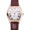 Cartier Tortue Large Date White Dial Gold Case Brown Leather Strap