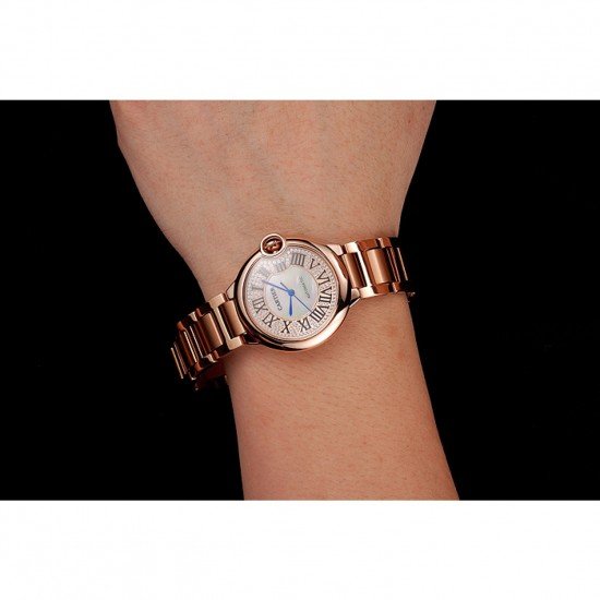 Swiss Cartier Ballon Bleu 40 MM Diamond Dial Rose Gold Bracelet 1453883