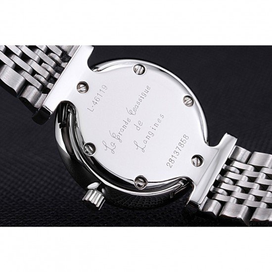 Longines La Grande Classique Stainless Steel Black Dial Diamond Markers Femme 622112
