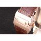 Swiss Cartier Santos Rose Gold Bezel with Diamonds and Brown Leather Strap sct46 621530