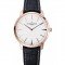 Swiss Vacheron Constantin Patrimony White Dial Rose Gold Case Black Leather Bracelet 1454165