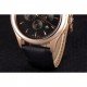 Jaeger Lecoultre Master Chronograph Gold Bezel Black Leather Band 621619
