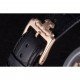 Jaeger Lecoultre Master Chronograph Gold Bezel Black Leather Band 621619