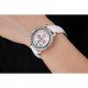Omega De Ville Chronograph White Dial Stainless Steel Diamond Case White Leather Bracelet 622453