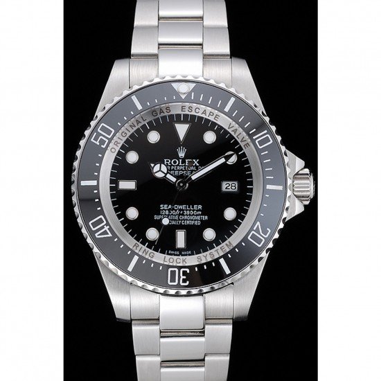 Rolex Sky Dweller Stainless Steel Bracelet Black Dial Watch