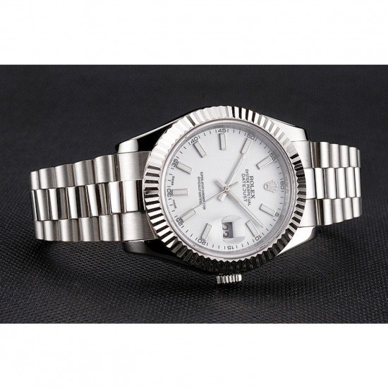 Swiss Rolex Datejust White Dial Stainless Steel Case And Bracelet
