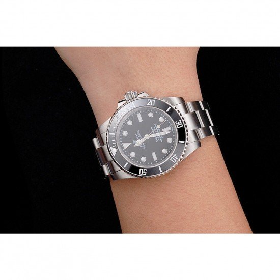 Swiss Rolex Submariner No Date Black Dial And Bezel Stainless Steel Case And Bracelet