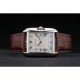 Cartier Tank Anglaise 36mm White Dial Stainless Steel Case Brown Leather Bracelet