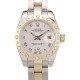 Rolex DateJust Brushed Stainless Steel Case White Dial Diamond Plated