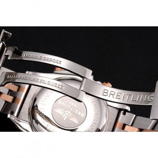Breitling Chronomat 44 Black Dial with White Subdials 2 Tone Stainless Steel Bracelet 622509