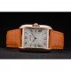 Cartier Tank Anglaise 36mm White Dial Gold Case Orange Leather Bracelet