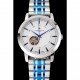 Vacheron Constantin Tourbillon White Dial Blue Numerals Stainless Steel Case Two Tone Steel Blue Bracelet