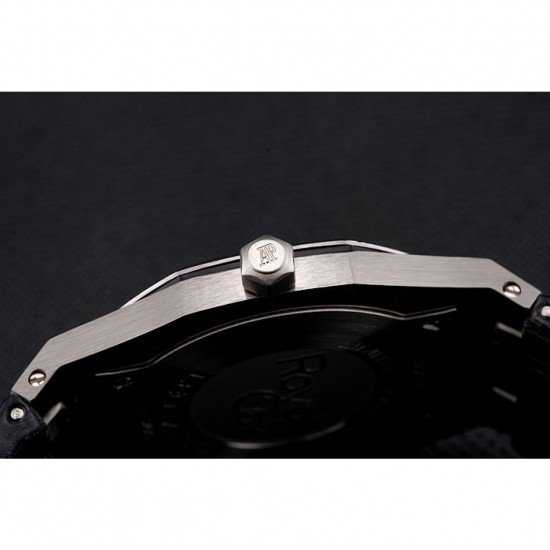 Audemars Piguet Royal Oak Fondation Black Dial Stainless Steel Case Black Leather Strap