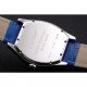 Cartier Tortue Large Date White Dial Stainless Steel Case Blue Leather Strap