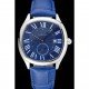 Cartier Drive De Cartier Blue Dial Silver Case Blue Leather Bracelet 1454211