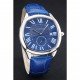 Cartier Drive De Cartier Blue Dial Silver Case Blue Leather Bracelet 1454211