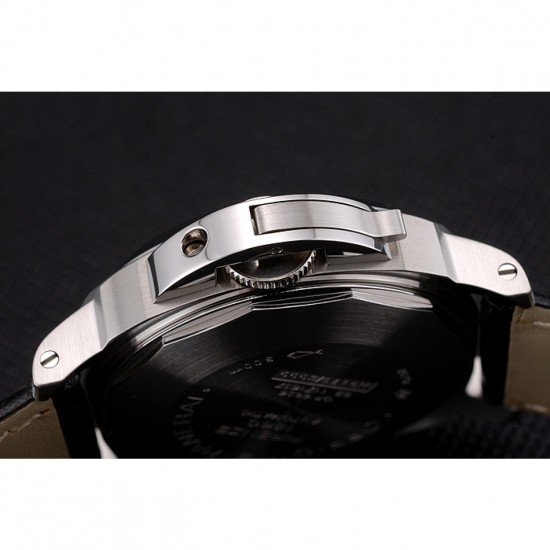 Swiss Panerai Luminor Marina White Dial Stainless Steel Case Black Leather Strap