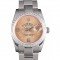 Rolex Datejust Polished Stainless Steel Orange Flowers Dial Diamond Plated