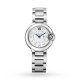 Swiss Ballon Bleu de Cartier watch, 28 mm, steel, diamonds