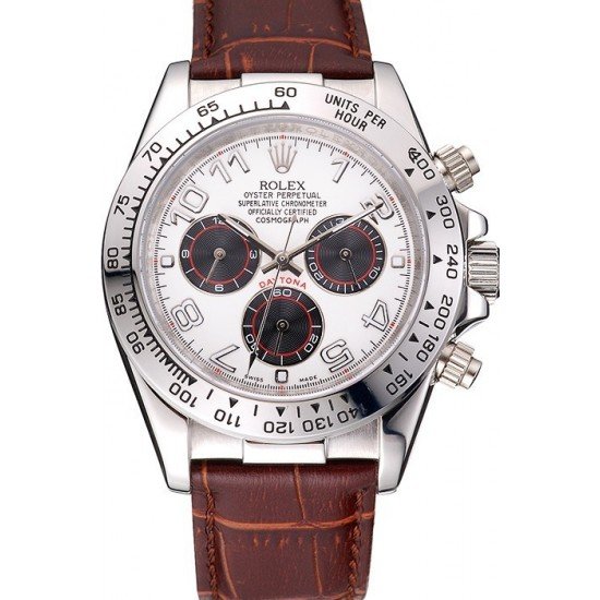 Rolex Cosmograph Daytona Stainless Steel Case Grey Racing Dial Leather Bracelet 622632