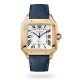 Swiss Santos de Cartier watch, Large model, automatic, rose gold, 2 interchangeable leather bracelets