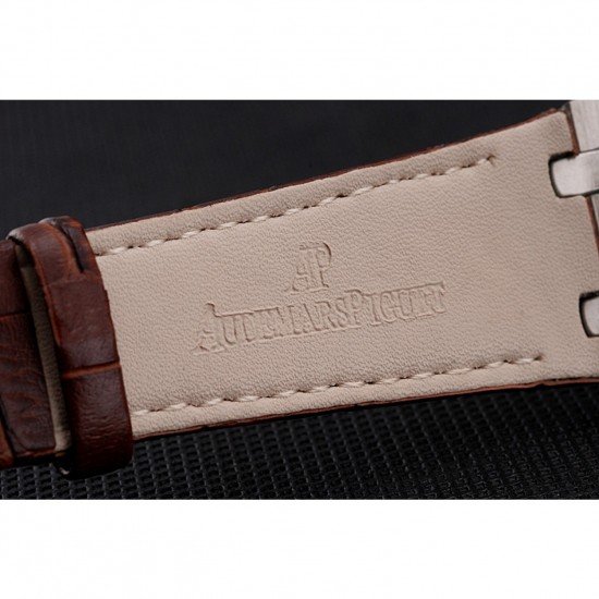 Audemars Piguet Royal Oak Fondation Gray Dial Stainless Steel Case Brown Leather Strap