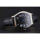 Cartier Tortue Large Date Black Dial Stainless Steel Case Black Leather Strap