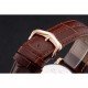 Cartier Rotonde Date Black Dial Rose Gold Case Brown Leather Strap