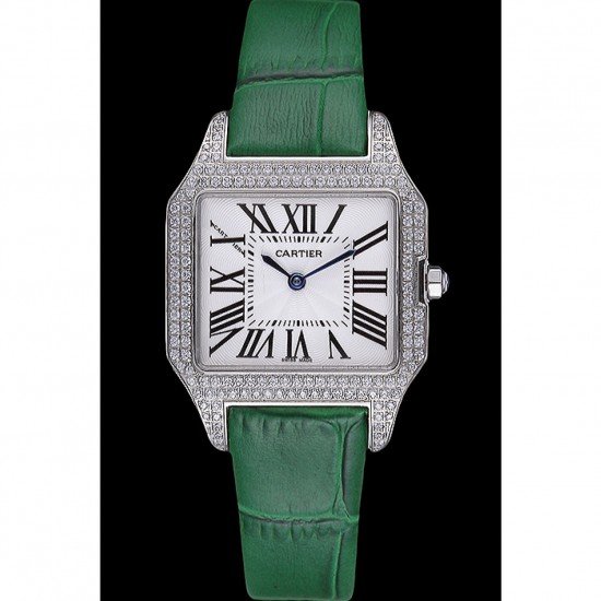 Cartier Santos 100 Diamond Silver Bezel 621914