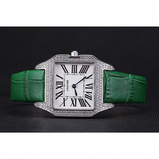 Cartier Santos 100 Diamond Silver Bezel 621914