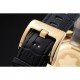 Montblanc Chronograph Black Dial Black Leather Bracelet Gold Case 1454112