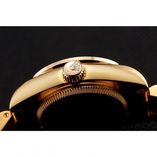 Swiss Rolex DayJust Diamond Pave Gold Dial Gold Diamond Bracelet 1453953