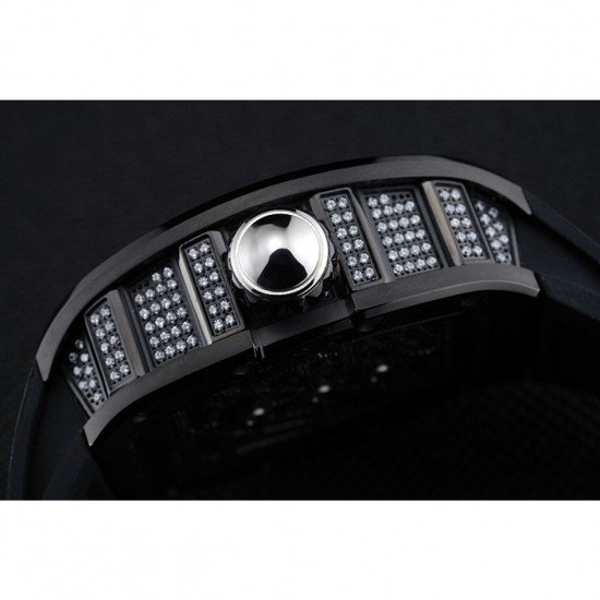 Richard Mille Tourbillion Spider RM 19-01 Black Diamond Case Black Rubber Bracelet 1454259