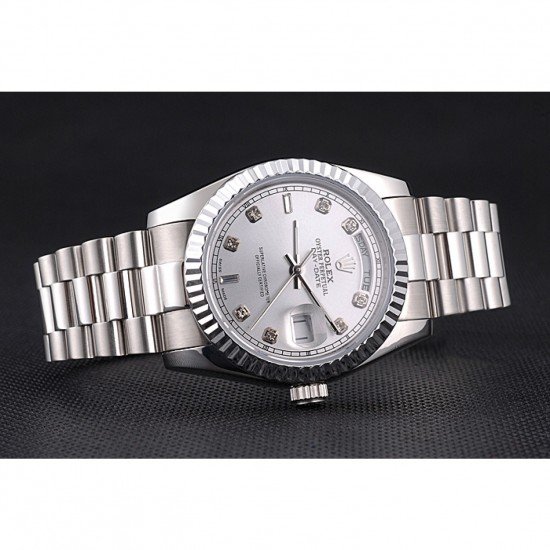 Rolex Day-Date Polished Stainless Steel Silver Dial
