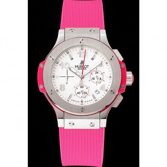 Hublot Big Bang Pink Strap White Dial Watch