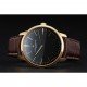 Swiss Vacheron Constantin Patrimony Grand Taille Black Dial Gold Case Brown Leather Bracelet 1454178