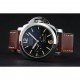 Panerai Luminor Automatic Power Reserve Black Dial Stainless Steel Case Brown Leather Strap