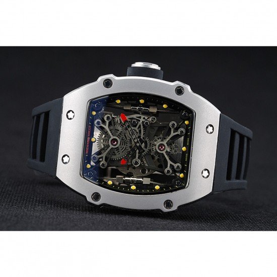 Richard Mille Tourbillion Rafael Nadal RM27-01 Silver Case Black Rubber Bracelet 1454254