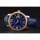 Swiss Cartier Ronde Solo Blue Dial Gold Diamond Case Blue Leather Strap